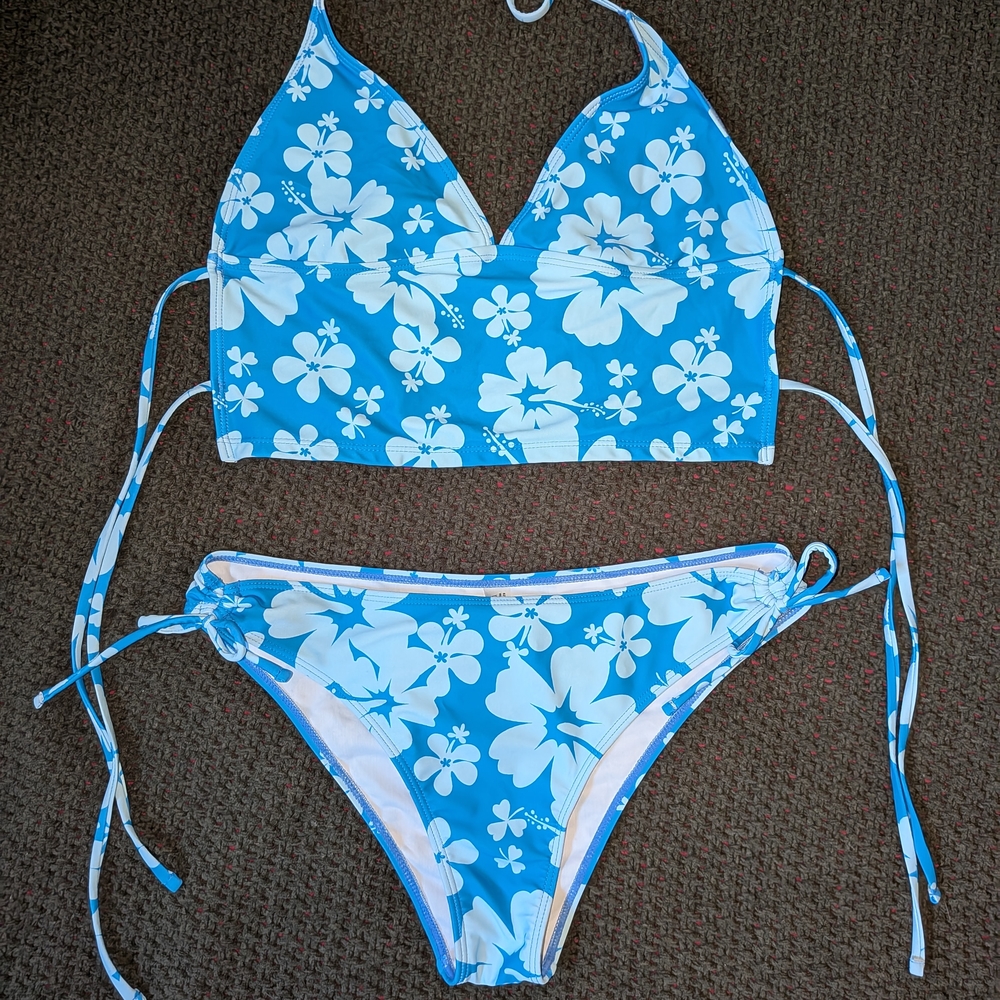 Blue Hibiscus Tankini